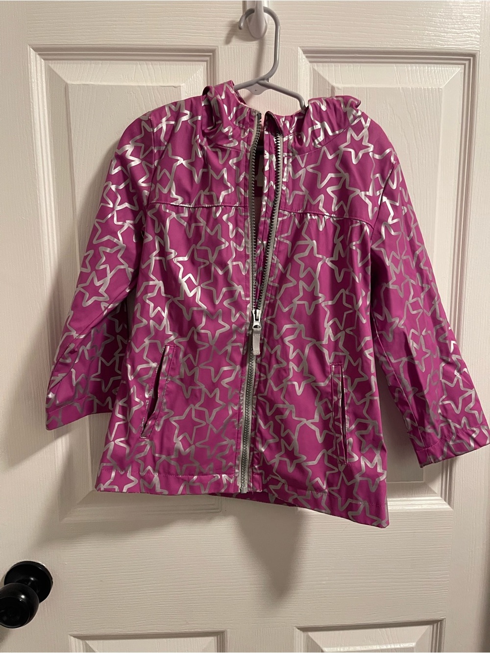 Cat & Jack Pink Hooded Star-Print Raincoat